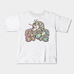 Mother of Twins Unicorn (Boy and Girl) Kids T-Shirt